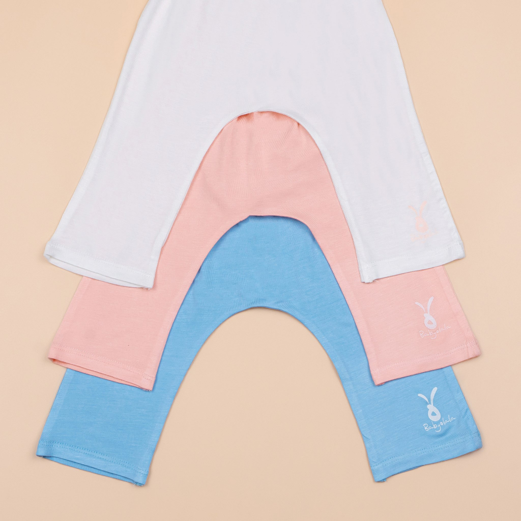 Quần Dài Màu và Trắng Vải Sợi Tre Bamboo BabyOlala Từ 0kg - 11kg