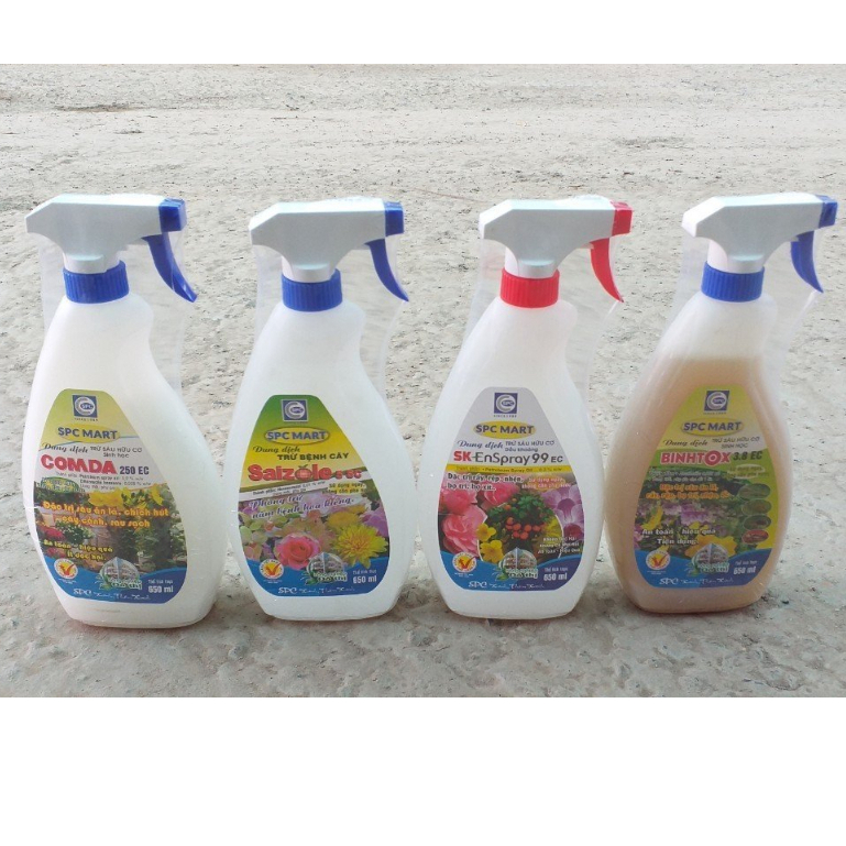 Combo đánh bay sâu, rầy, nhện đỏ chai xịt pha sẵn 650ml sinh học hữu cơ an toàn