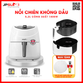 Nồi chiên không dầu cao cấp chính hãng, dung tích 5.2L Công suất 1800W ✅BH 2 năm