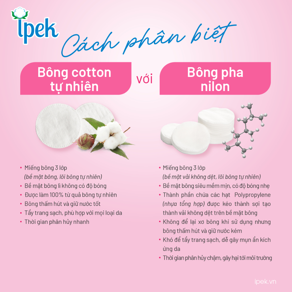 Combo 4 gói bông tẩy trang Ipek 150 miếng