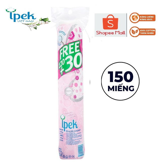 Bông tẩy trang ipek thổ nhĩ kì 150 miếng ( 1 gói /120+30 miếng)