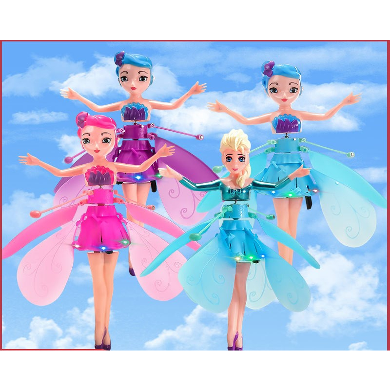 Cô tiên bay đồ chơi búp bê công chúa Elsa cảm ứng biết bay búp bê cảm ứng biết bay cô tiên có cánh.