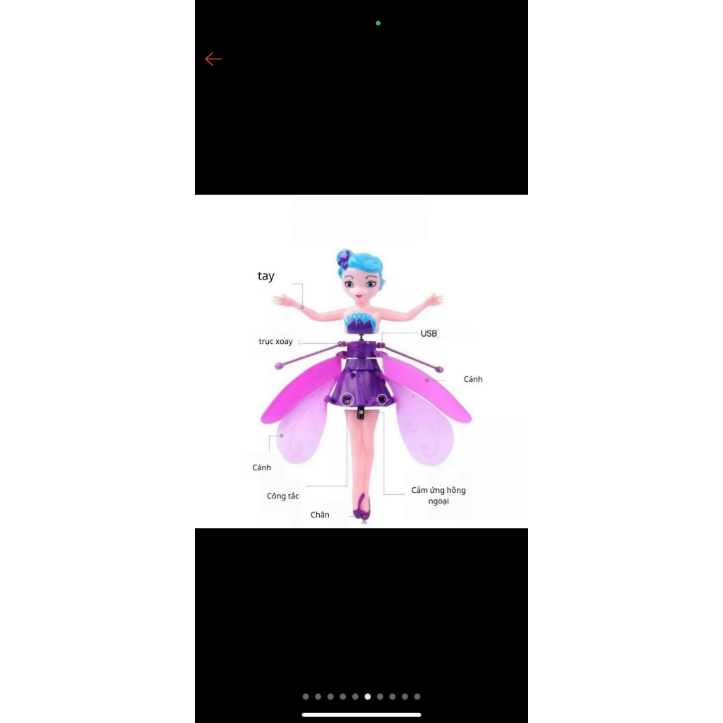 Cô tiên bay đồ chơi búp bê công chúa Elsa cảm ứng biết bay búp bê cảm ứng biết bay cô tiên có cánh.