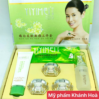 Bộ mỹ phẩm yiyimei mẫu mới 5in1. dưỡng trắng da, mơ nám