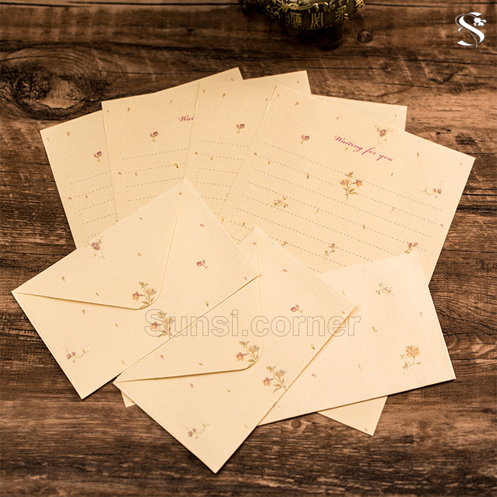 Bao Thư, Phong Bì, Phong Thư Họa Tiết Hoa Nhí Phong Cách Cổ Điển Vintage