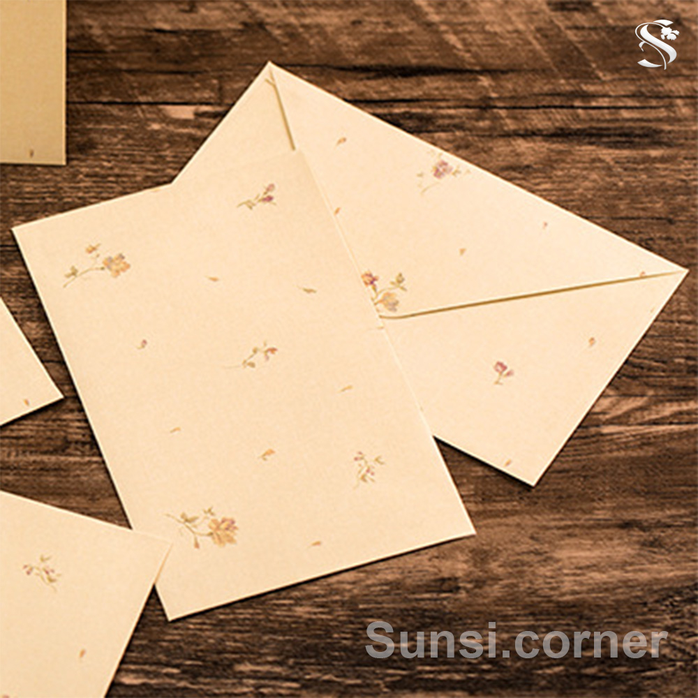 Bao Thư, Phong Bì, Phong Thư Họa Tiết Hoa Nhí Phong Cách Cổ Điển Vintage