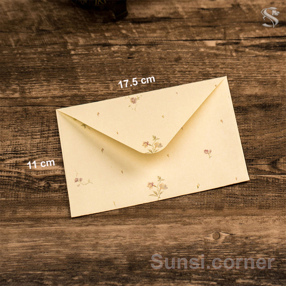 Bao Thư, Phong Bì, Phong Thư Họa Tiết Hoa Nhí Phong Cách Cổ Điển Vintage