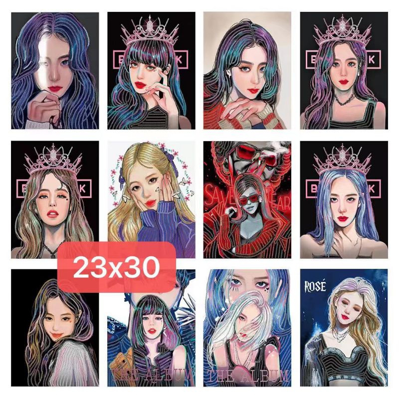 Tranh đính đá BLACKPINK size 23x30 CÓ KHUNG