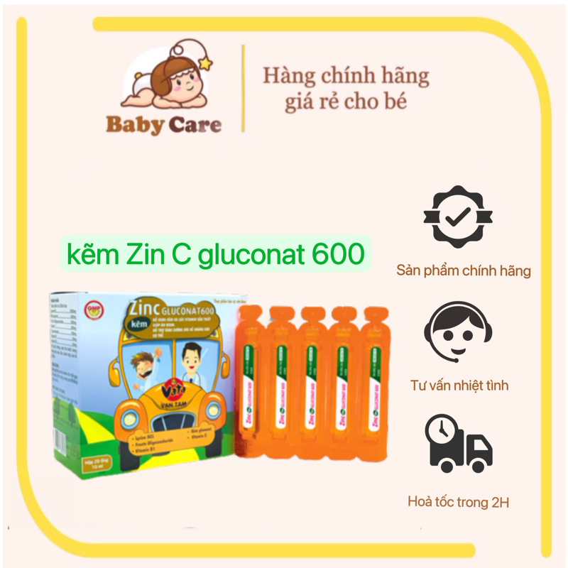 Zinc Gluconat 600 - Giúp bổ sung kẽm và vitamin giúp bé ăn ngon tăng sức đề kháng CHINH HANG