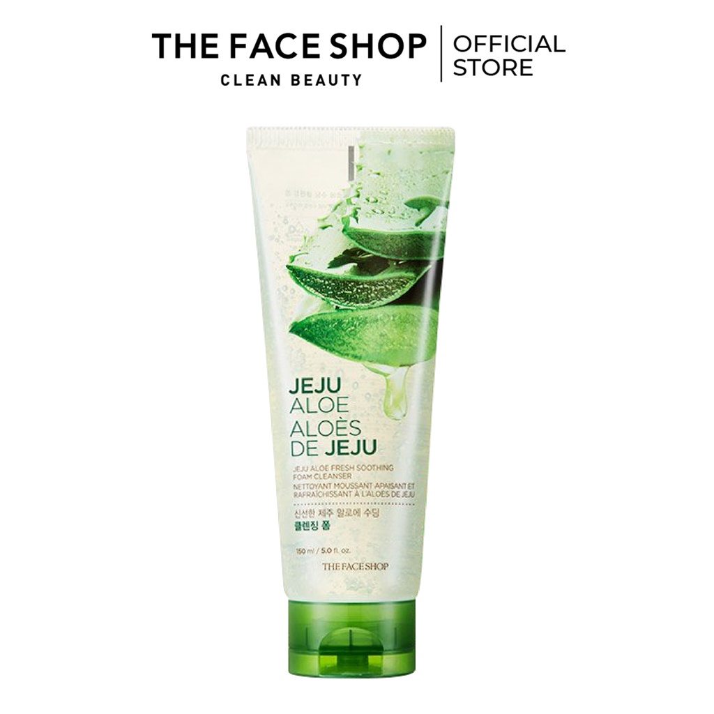 (Gift) 2 Sữa Rửa Mặt Làm Mềm Mịn Da Thefaceshop Jeju Aloe Fresh Soothing Foam Cleanser 150ml