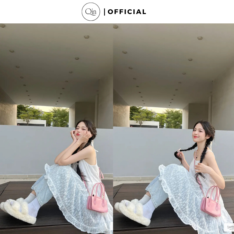 Túi Xách Nữ Mini Qin Màu Trơn Phong Cách Hàn Quốc