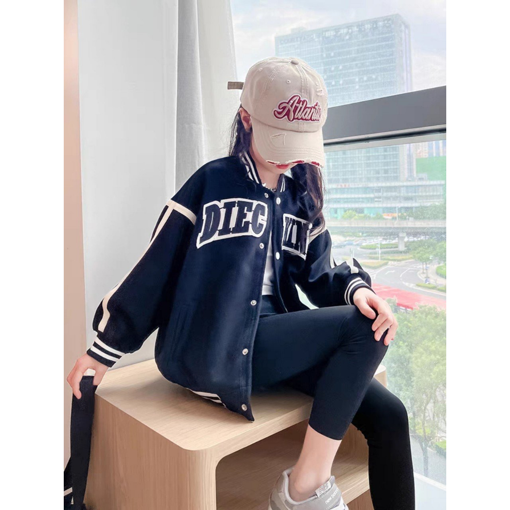 Áo khoác bé gái 17-45kg, áo bomber bé gái 4-15 tuổi mẫu chữ KINS chất nỉ cao cấp,phong cách hàn quốc bbKINS688