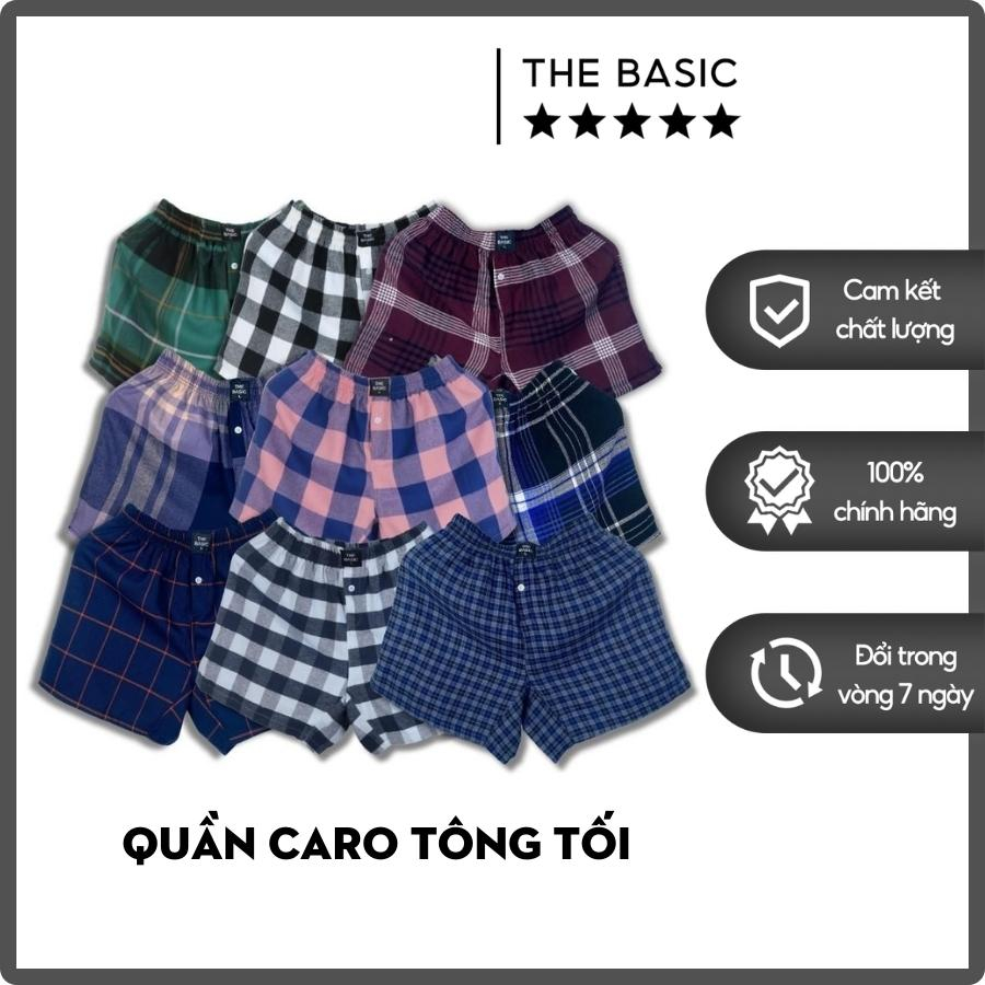 Quần Short Nam THE BASIC Kẻ Caro Nam Nữ Vải Mềm mịn, Bền màu, Mặc nhà [TÔNG TỐI]