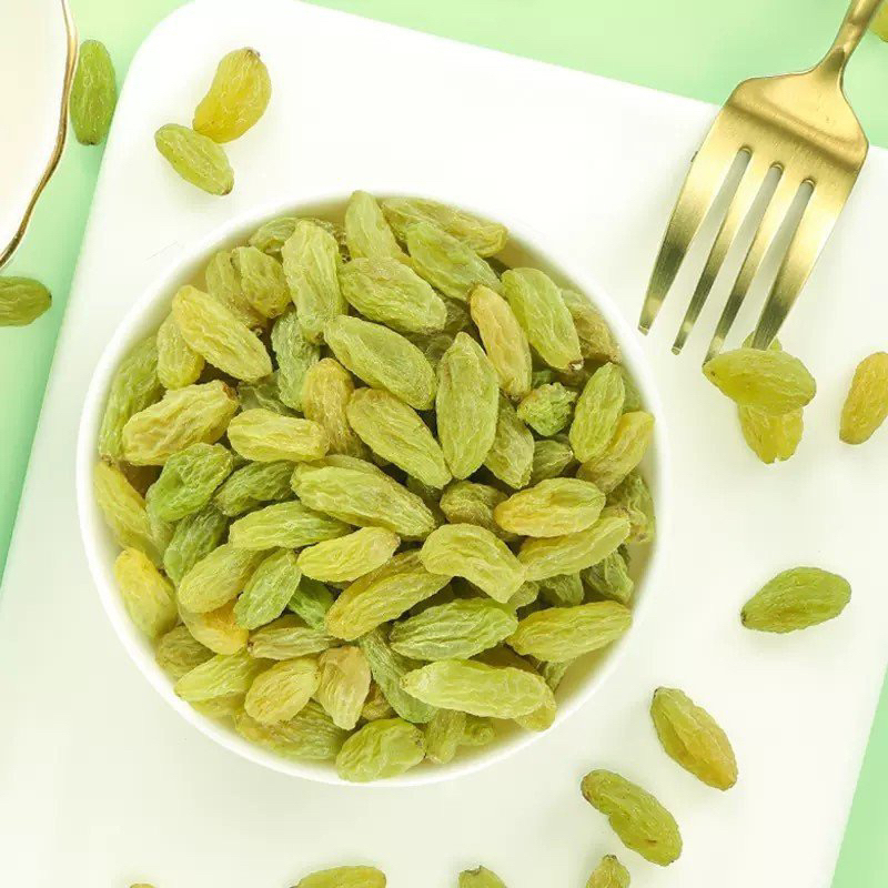 Nho xanh sấy không đường chua ngọt tự nhiên hộp 500gram hàng loại 1