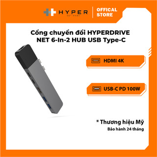 Cổng chuyển đổi HYPERDRIVE NET 6-In-2 HUB USB Type-C-GN28N