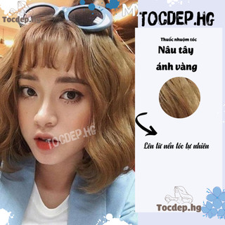 thuốc nhuộm tóc nâu tây ánh vàng +tặng oxy trợ - Tocdep.HG