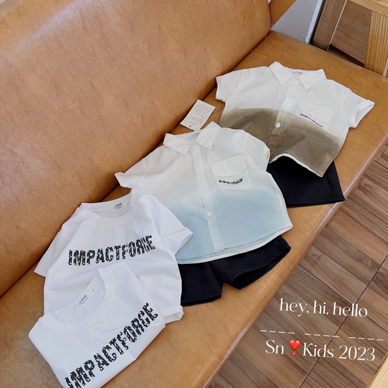 Set 3ct sơ mi loang imfact bé trai