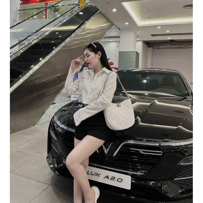 Túi xách ô trám size to túi tote nữ công sở thanh lịch kèm dây đan