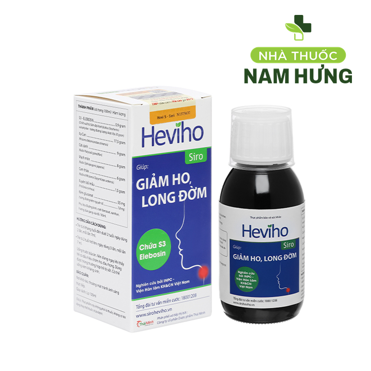 [CÓ HÓA ĐƠN] Siro Heviho hỗ trợ giảm ho, long đờm chai 100ml