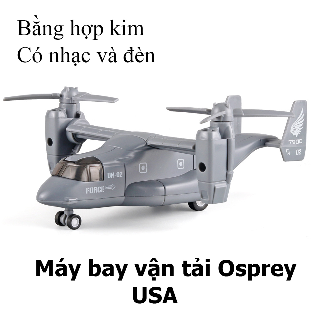 Mô hình máy bay vận tải Boeing V-22 Osprey bằng hợp kim có nhạc và đèn