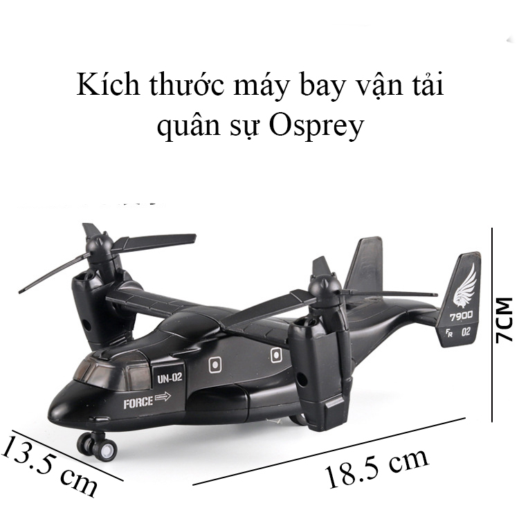 Mô hình máy bay vận tải Boeing V-22 Osprey bằng hợp kim có nhạc và đèn