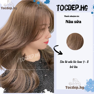 Thuốc nhuộm tóc nâu sữa + tặng oxy dượng dưỡng - Tocdep.HG