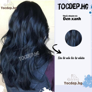 thuốc nhuộm tóc Đen ánh xanh + oxy trợ (ko cần tẩy phù hợp hoc sinh thích đen nhiều ra nắng sáng mới hơi ánh xanh)