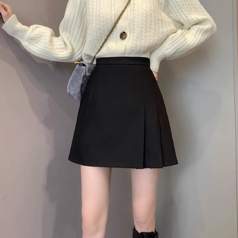 Chân váy chữ A tennis dáng ngắn xẻ 3 lớp tiều thư Laco137