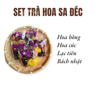 Set trà hoa sa đéc (hoa hồng + cúc vàng + atiso đỏ + cúc bách nhật + 1c mật ong hoa nhãn)