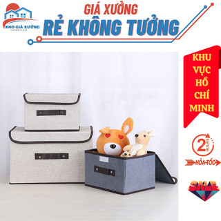  Hộp vải đựng quần áo gấp gọn,chăn màn, bộ 2 túi vải lớn nhỏ giúp lưu trữ bảo quản chống bụi cho vật dụng