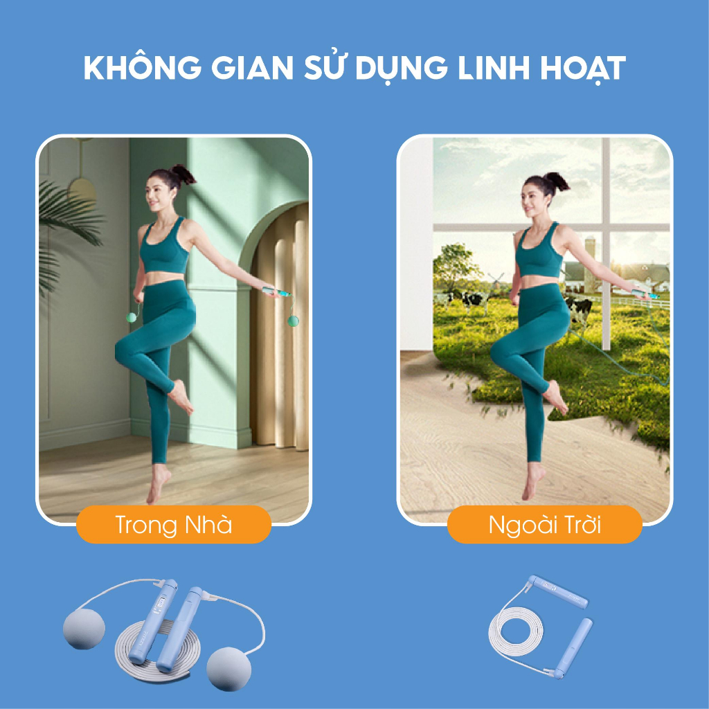 Dây nhảy kết nối APP tiếng Việt FITEZY - Dây nhảy đếm số thể thao 2023