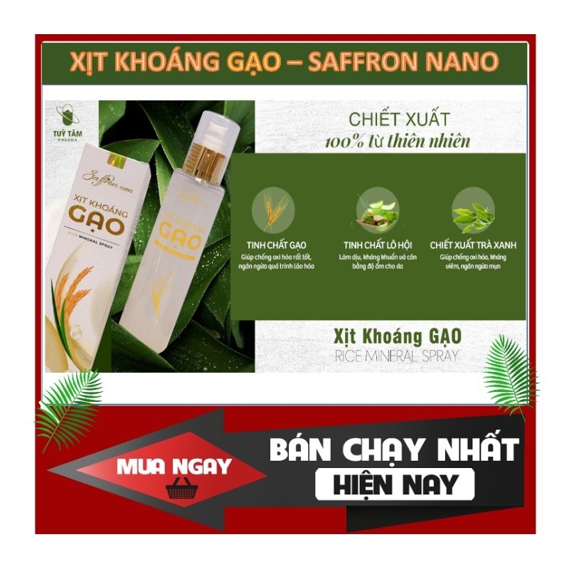 XỊT KHOÁNG GẠO -SAFFRON NANO