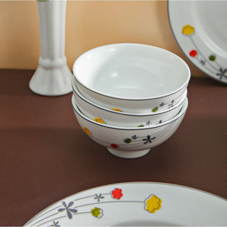 Combo 10 bát cơm 4.4" hoa A04 Cẩm vi - Bộ đồ bàn ăn cao cấp sứ Long Phương
