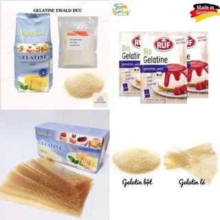 Hcm-bột gelatine hữu cơ ruf, gelatine ewald đức làm đông thạch, pudding, rau câu, panna cotta, lá gelatine bội shop