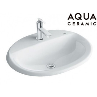 Chậu lavabo inax l-2395v âm bàn dương vành, chậu lavabo inax al-2395v men aqua ceramic chính hãng