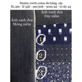 [vaihoa2015] Vải DENIM JEAN dày mềm <dư xịn>