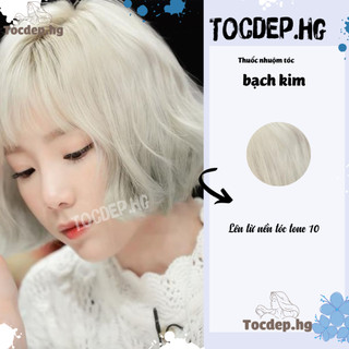 Thuốc nhuộm tóc màu bạch kim+tặng kèm trợ dưỡng - Tocdep.HG