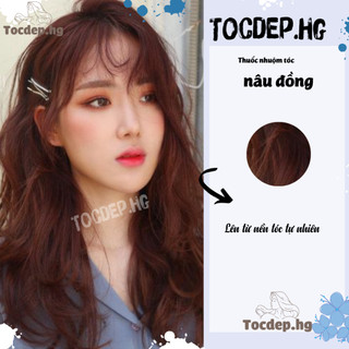 thuốc nhuộm tóc màu nâu đồng + tặng oxy trợ dưỡng - Tocdep.HG