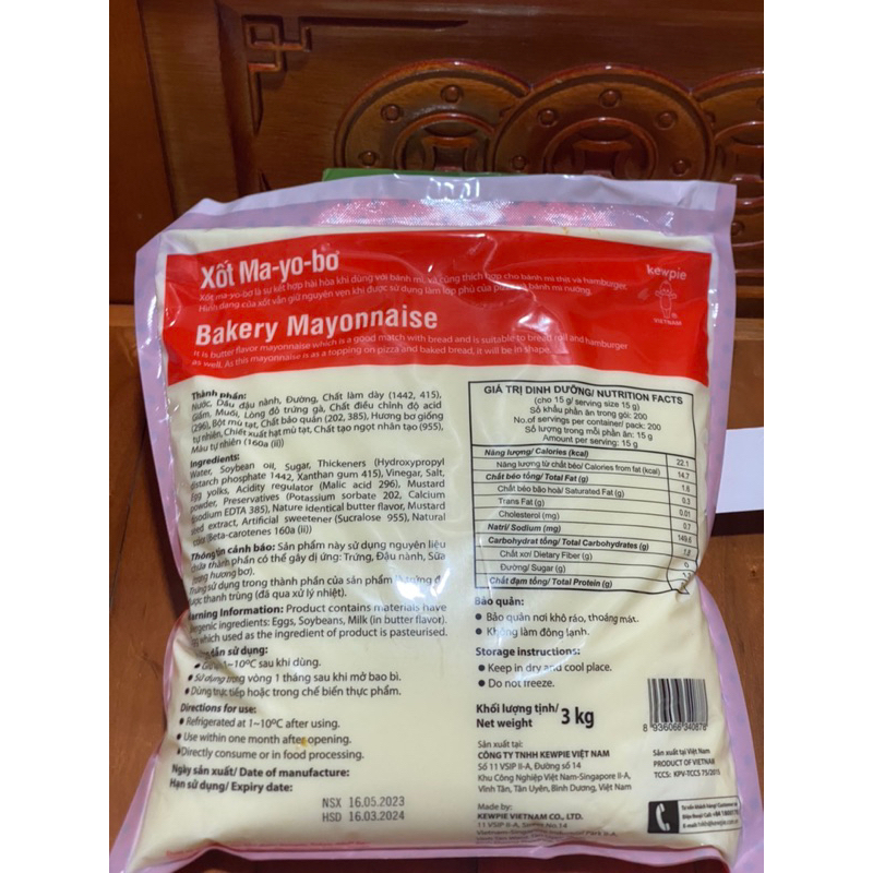 Xốt Ma-yo-bơ gói 3kg