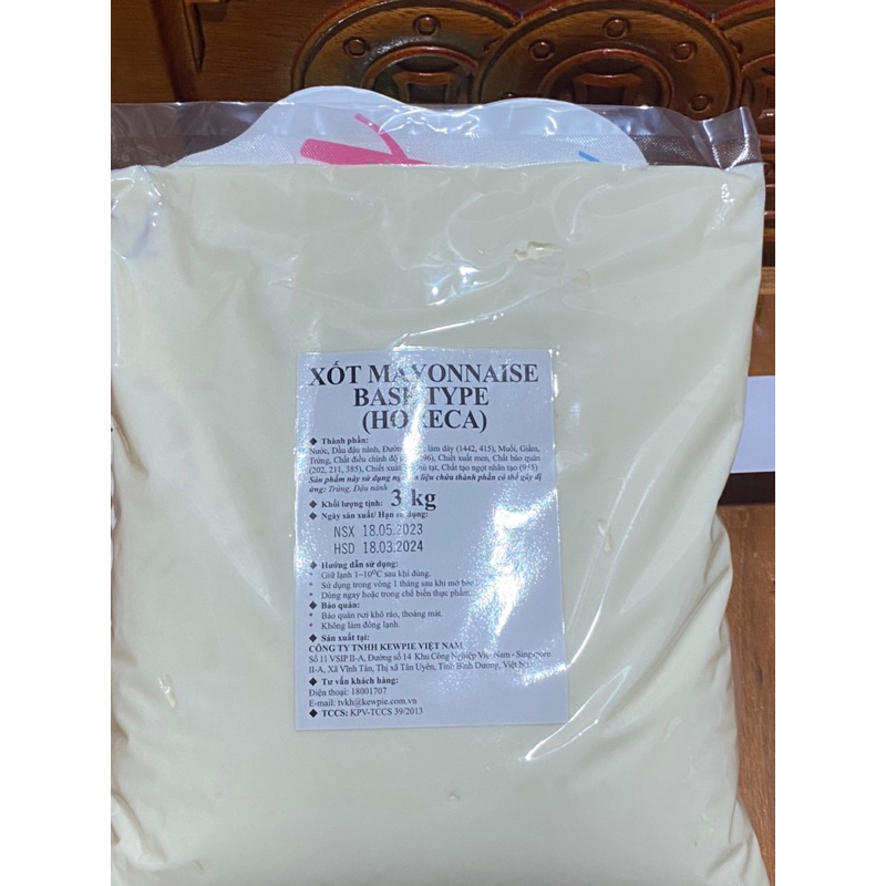 Xốt bánh mì mayonnaise base type gói 3kg