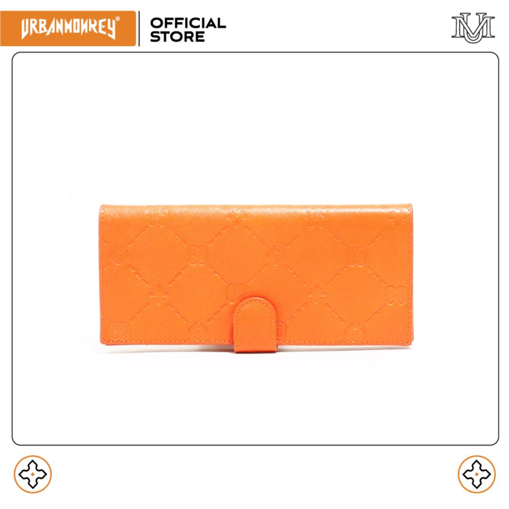 Ví Dài Da URBAN MONKEY LOLIPOP Màu Cam Họa Tiết Logo In Dập