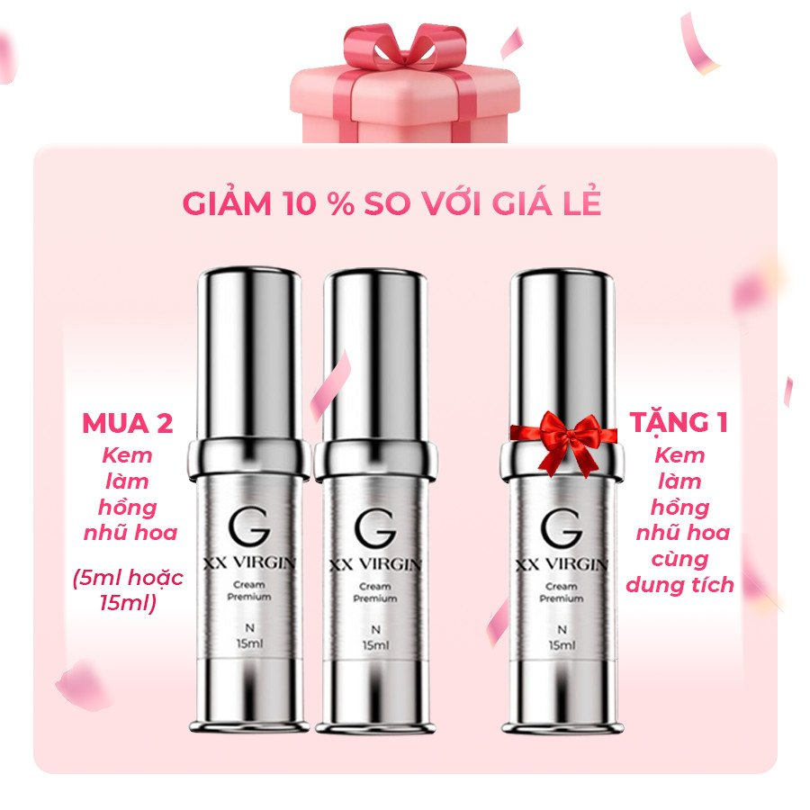 Kem XXvirgin Gcell - Kem dưỡng hồng Nhũ Hoa và Bikini các dung tích.