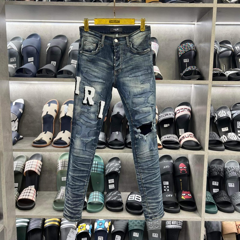 Quần Jeans Amiri likeauth Chữ Đùi Trắng Thêu loại 1 6728