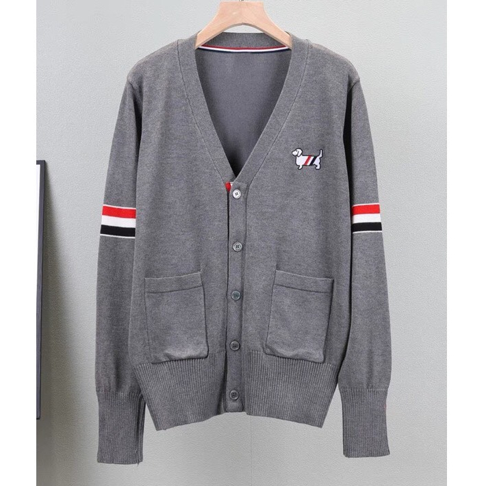 Áo Khoác Cardigan Thomb, Nỉ Len, Họa Tiết Cún Con, Nam Nữ, Form Rộng, Dày Dặn, D451