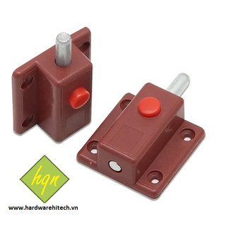 Khóa bấm chốt cửa tủ nhựa đỏ/ Chốt khóa cửa tủ/ Nút nhấn Mở cánh tủ/ Khóa bấm đà