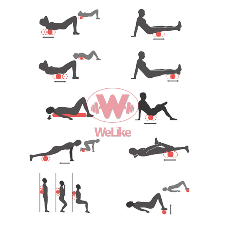 Con lăn Massage tập Yoga Welike - Phụ kiện hỗ trợ tập yoga Foarm Roller cao cấp giúp thư giãn cơ thể lưu thông khí huyết