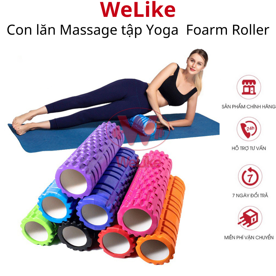 Con lăn Massage tập Yoga Welike - Phụ kiện hỗ trợ tập yoga Foarm Roller cao cấp giúp thư giãn cơ thể lưu thông khí huyết