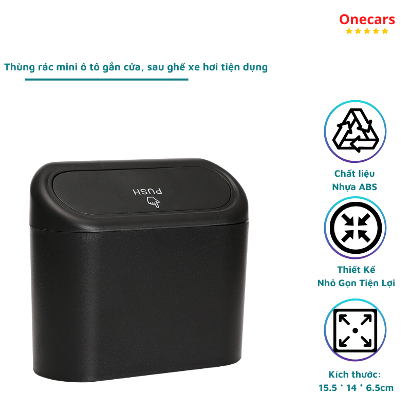 Thùng Đựng Rác Xe Hơi - Thùng Rác Mini Để Trên Ô Tô - Thùng Rác Ô Tô Chất Liệu Nhựa ABS Cao Cấp