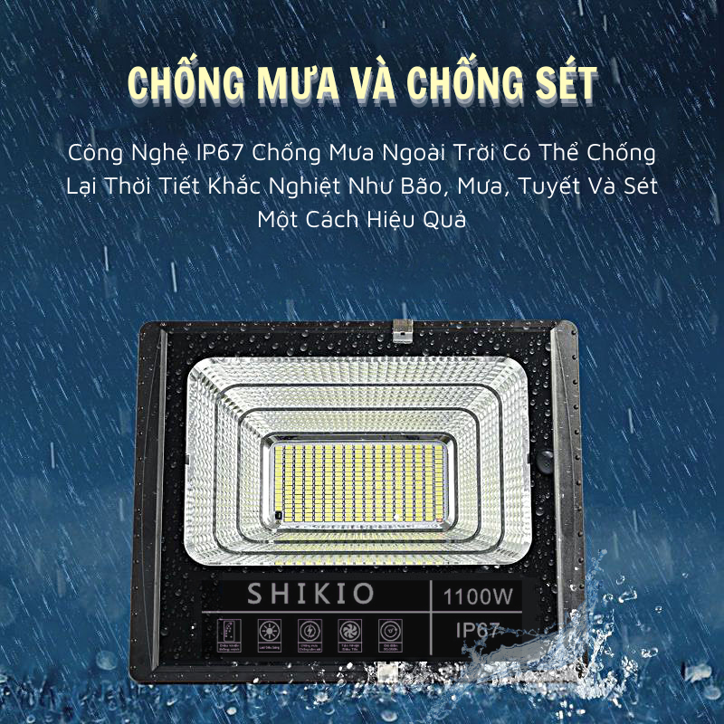 Đèn Led Năng Lượng Mặt Trời Siêu Sáng SHIKIO Lắp Sân Vườn Chống Nước