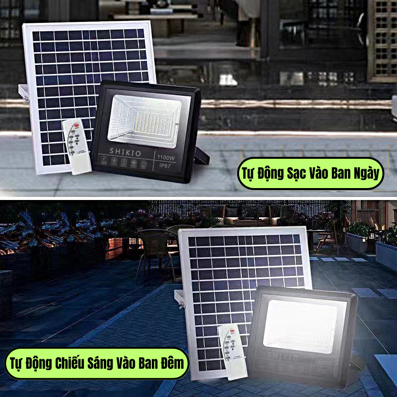 Đèn Led Năng Lượng Mặt Trời Siêu Sáng SHIKIO Lắp Sân Vườn Chống Nước